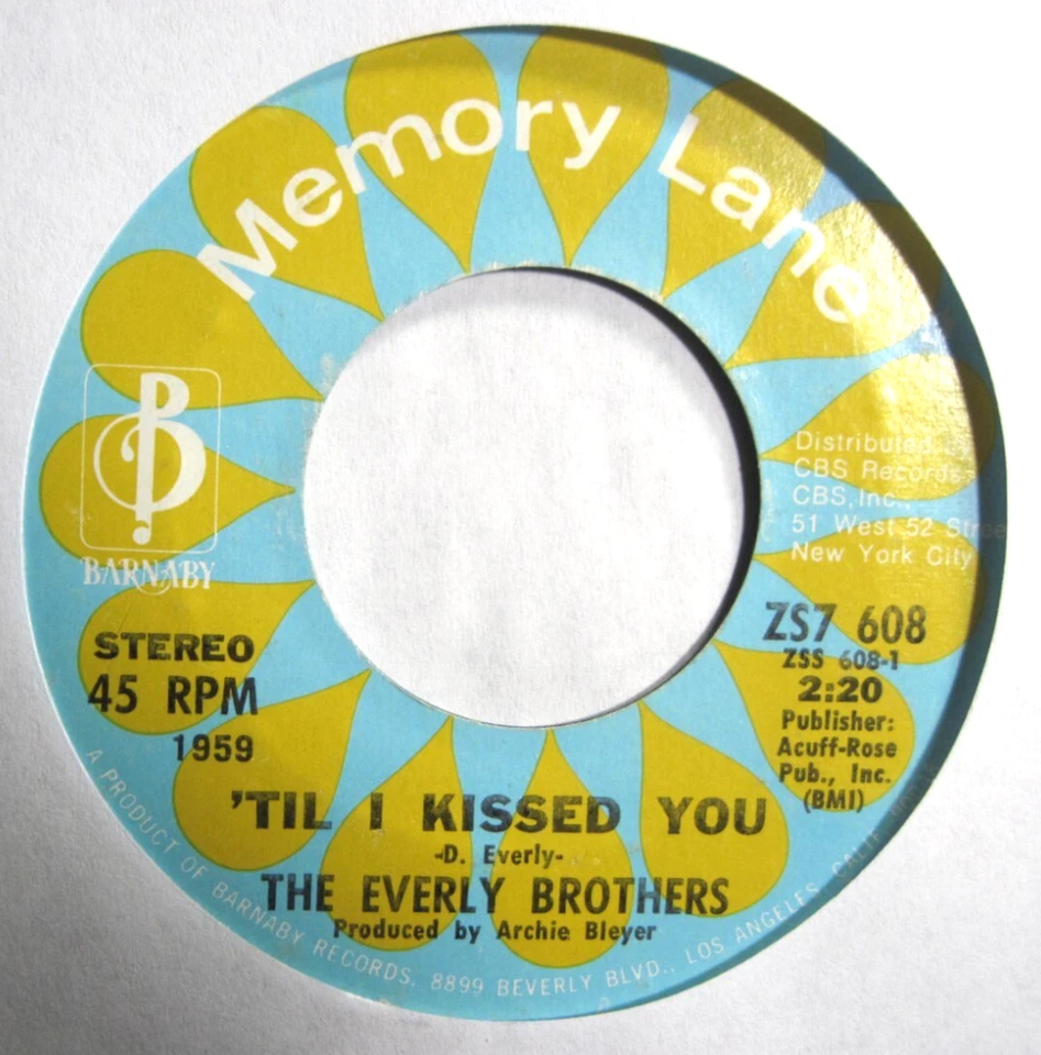EVERLY BROTHERS * 45 * ('Til) I Kissed You / What A Feeling *Nice VG++ / NM * RI - Image 1 of 1