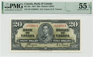 1937 $20 Bank of Canada BC-25c - PMG About UNC 55 EPQ - Picture 1 of 2