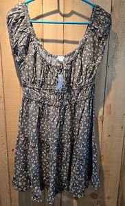Aeropostale Floral Pattern Scoop Neck A Line Mini Dress Womens Size L - Picture 1 of 5