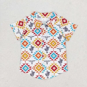 Bebé Niños Ropa de Verano Vaquero Occidental Manga Corta Camisa con Botones Top - Imagen 1 de 19