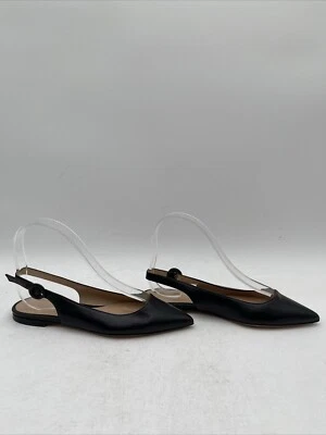 Женские кожаные балетки Gianvito Rossi с заостренным носком на плоской подошве черные размер 35 - Изображение 1 из 4