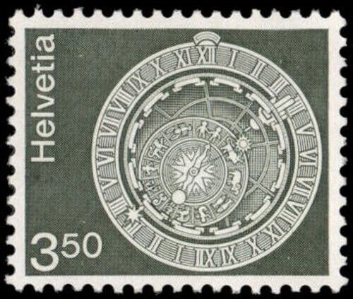 Suiza 1980 Sc #579 - 350 - Ciencia: Reloj Astronómico MNH sello Cv$8 Foto 1 de 1