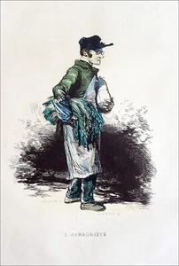 L'HERBORISTE (PLANTES MÉDICINALES, PHYTOTHERAPIE)- Gravure aquarellée 19e siècle - Picture 1 of 2