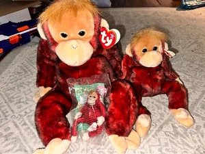 2000 Ty Beanie Buddy Teeny, Medium & Large Schweetheart Orang-Utan Very Rare Monkey $ - Bild 1 von 5