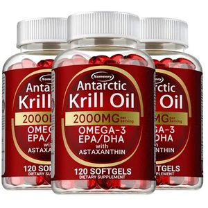 Antarctic Krill Oil - Omega-3 EPA, DHA, Astaxanthin, Anti Aging, Memory Support - Picture 1 of 12
