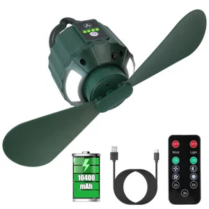10400mAh Camping Fan with LED Lantern USB Rechargeable Battery Powered Tent Fan - Picture 1 of 15