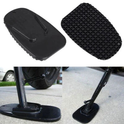 Universal Motorcycle Accessories Foot Pads Kickstand Stand Extension Plate Black - Image 1 of 4