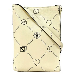 Bolso de Hombro Marni Beige SBMP0084U1 P4599 00W12 Cuero Buen Estado - Imagen 1 de 10