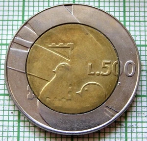 SAN MARINO 1990 500 LIRE, Republic and the World 1600th Anniv BI-METALLIC AUNC - Picture 1 of 6