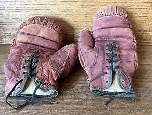 Antique Boxing Gloves Pair Old Sports Memorabilia