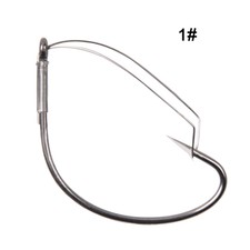 30pcs 37753 High Carbon Steel Hooks Wacky Worm Weedless Wide Gap Bass Hooks 1#