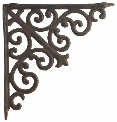 Suporte de prateleira de parede decorativo suporte de ferro fundido ornamentado 10" de profundidade - Imagem 1 de 2