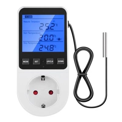 Digital Thermostat Outlet Plug Temperatures Controller Socket With Backlight - Image 1 of 4