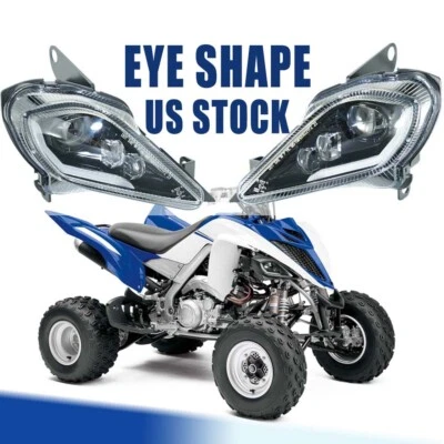 DOT LED Headlights w/ Turns for Yamaha Raptor YFZ 450 450R 450X 700R YFM 250 350 - Image 1 of 4
