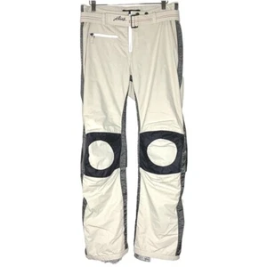 Jet Set Ski Pant Men 48 Small White Straight Leg Apres Reflective Belted Pockets - Picture 1 of 24