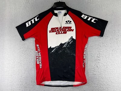 Voler Cycling Jersey Adult Large Red White Black Boulder Triathlon Club 1/2 Zip - Image 1 of 4