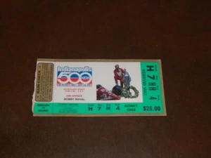 1987 INDY 500 TICKET STUB AL UNSER WINNER BOBBY RAHAL PIC VERY NICE - Picture 1 of 2