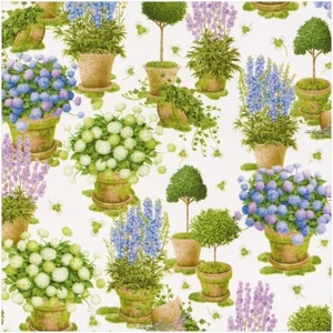 Caspari Gift Wrapping Paper, Potted Hydrangeas - 30" x 8' Roll (10114RC) - Picture 1 of 1