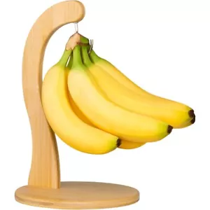 Banana Holder w/ Hanging Hook, Rustic Wooden Grape Stand for Kitchen Countertop - Picture 1 of 6