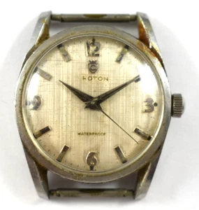 Vintage Swiss Made Croton Waterproof St.Steel Case Mechanic Watch Runs lot.qc - Picture 1 of 6