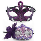 His&Hers Couple Masquerade Butterfly Mask Halloween Fancy Ball Half Eye Mask 1X