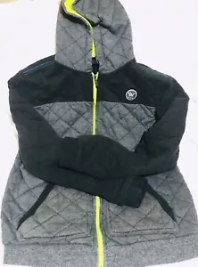 Big Boys Volcom Sweatshirt Hoodie Jacket Black Gray Green Sz 16 - Picture 1 of 5