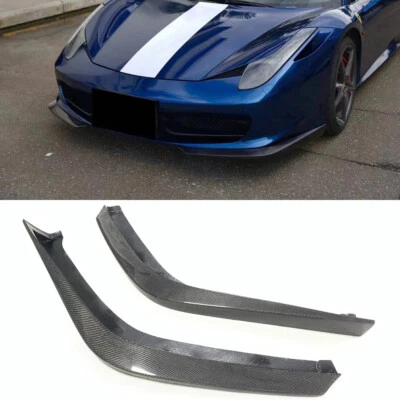 Labio divisor de parachoques delantero de fibra de carbono 2 piezas para Ferrari 458 Italia Spider Foto 1 de 4