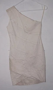BCBG Paris Juniors Dress Size 1 One Shoulder Cream Ivory Slip On Body Con Party - Picture 1 of 3