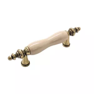 BELWITH Tranquility Antik Messing & Mandel Keramik Griff Ziehen 3" (76 mm) P733-AD - Bild 1 von 1