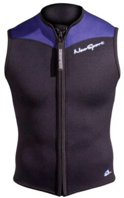 2.5mm NeoSport Mens Neoprene Zipper Vest - Black/Blue