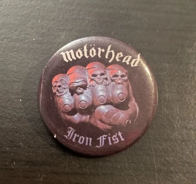"Pin de botón vintage Motorhead puño de hierro 1,25"" metal Lemmy 1984" Foto 1 de 3