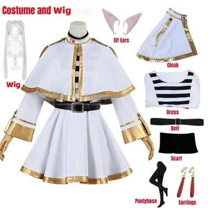 Sousou No Frieren Cosplay Costume with Wig,Shoes & Elf Ears|Anime Magician Dress - Picture 1 of 11