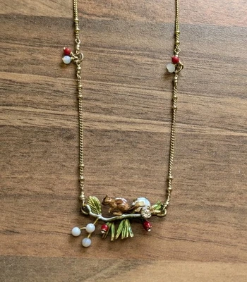 Les Nereides Squirrel In Winter Necklace - Image 1 of 4
