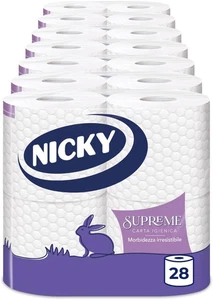 Supreme - 28 Rotoli Di Carta Igienica, 200 Soffici Fogli a 3 Veli, Strappo Dalla - Foto 1 di 12