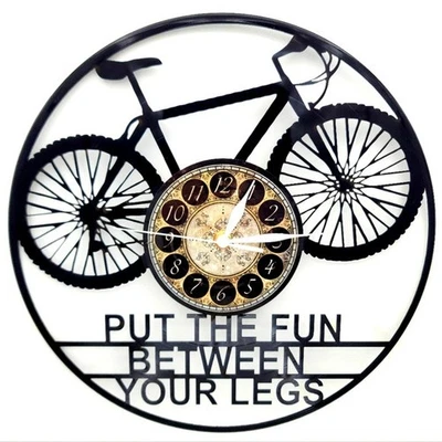 Cycling | Vinyl Record Clock | Wall Art | Unique Funny Gift | FREE SHIPPING - Image 1 of 3