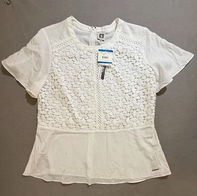 Camisa Anne Klein Mujer XL Blanca Cremallera Trasera Manga Corta Cremallera Completa Prendas para el torso Damas. Foto 1 de 4