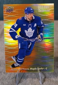 2023-24 Upper Deck Allure Color Flow Orange Yellow AUSTON MATTHEWS Maple Leafs - Picture 1 of 7