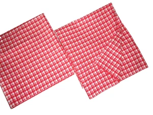 DILLARD'S NOBILITY RED & WHITE PLAID (2) STANDARD PILLOWCASES 19X29 - Picture 1 of 4