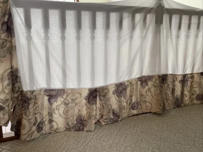 Croscill Chambord Cassis Falda Cama King Polvo Volantes Tostado Beige Verde Púrpura Nueva Foto 1 de 4