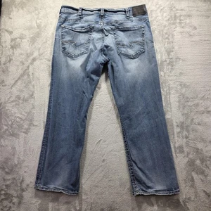 Silver Jeans Co Jeans Mens 38x30 Blue Gordie Relaxed Fit Stretch Straight Leg - Picture 1 of 10