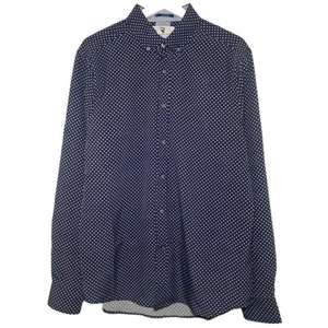 International Report Shirt Mens Medium 4 Way Stretch Blue Geometric Long Sleeve - Picture 1 of 7