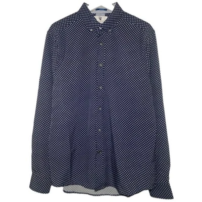 International Report Shirt Mens Medium 4 Way Stretch Blue Geometric Long Sleeve - Image 1 of 4