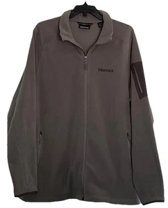 Marmot PolarTec Full Zip Fleece Jacket Men's XL Gray Gorpcore Hiking Preppy - Picture 1 of 17