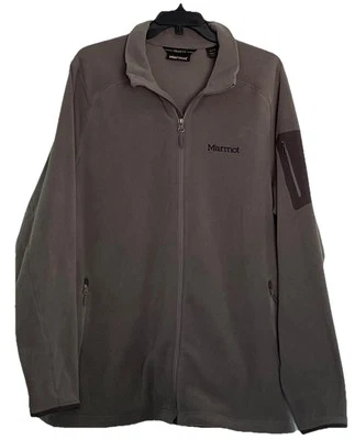 Marmot Jacket PolarTec Full Zip Fleece  Men's XL Gray Gorpcore Hiking Preppy - Image 1 of 4