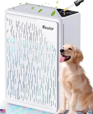 Purificador de aire para habitaciones grandes H13 filtro HEPA verdadero, sensor PM2.5, difusor de fragancia Foto 1 de 4