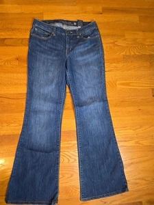 Faded Glory Womens Size 10 Blue Flare Leg Dark Wash Stretch Denim Jeans - Picture 1 of 11