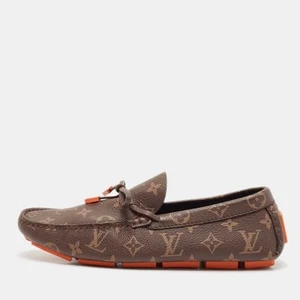 Louis Vuitton Brown Monogram Canvas Driver Loafers Size 40.5 - Picture 1 of 9