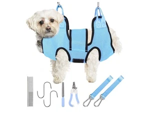 Dog Grooming Hammock for Nail Trimming Pet Hammock for Small Dogs with Securi... - Picture 1 of 7