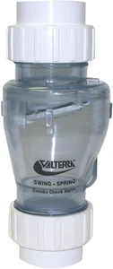 Valterra 200-CU20 PVC Swing/Spring Combination Check Valve, 2 Inch, Clear - Picture 1 of 2
