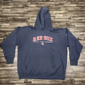 Vintage Boston Red Sox Graphic Hoodie Blue XL 2007 Casual Unisex MLB THRASHED - Picture 1 of 12